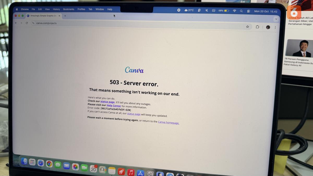 Canva Tidak Bisa Diakses Secara Global Hari Ini 20 Oktober, Banyak Pengguna Keluhkan Login Gagal
